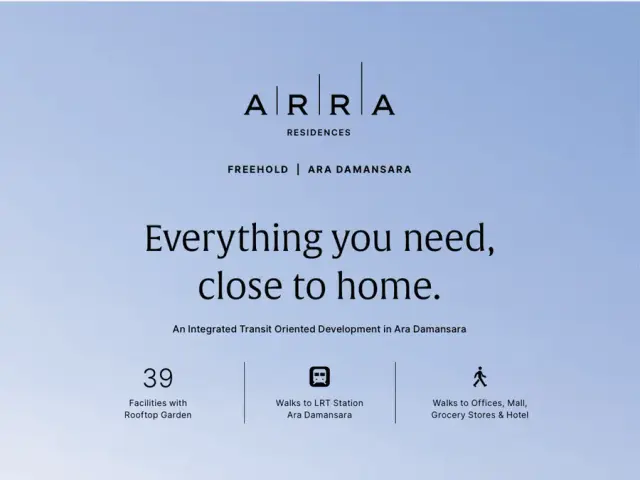 ARRA Residences serviced residence project in Ara Damansara, Selangor