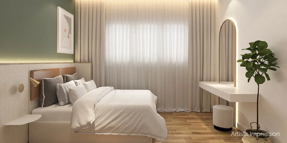 1ush Residence master bedroom with dressing vanity corner in 168 Park Selayang, Batu Caves, Selangor