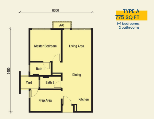 2Rio Residence Type A floor plan