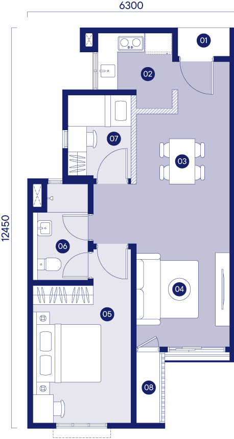 7uju Residen Type A floor plan