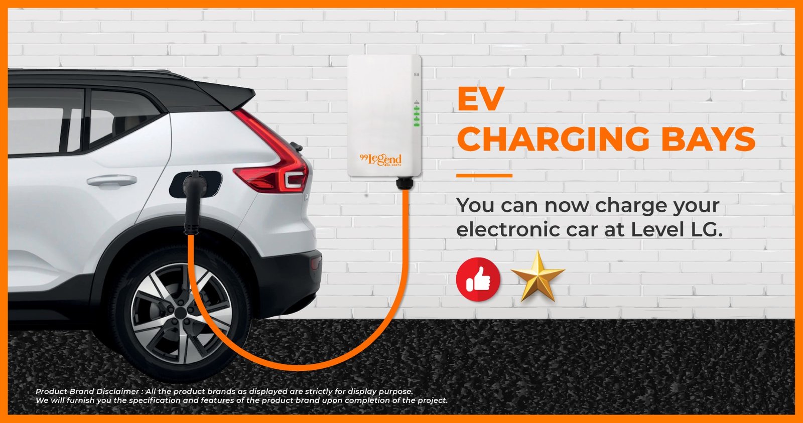 99 Legend electric vehicle charging bay available at the ground level car park in Taman Wahyu, Kepong, Kuala Lumpur
