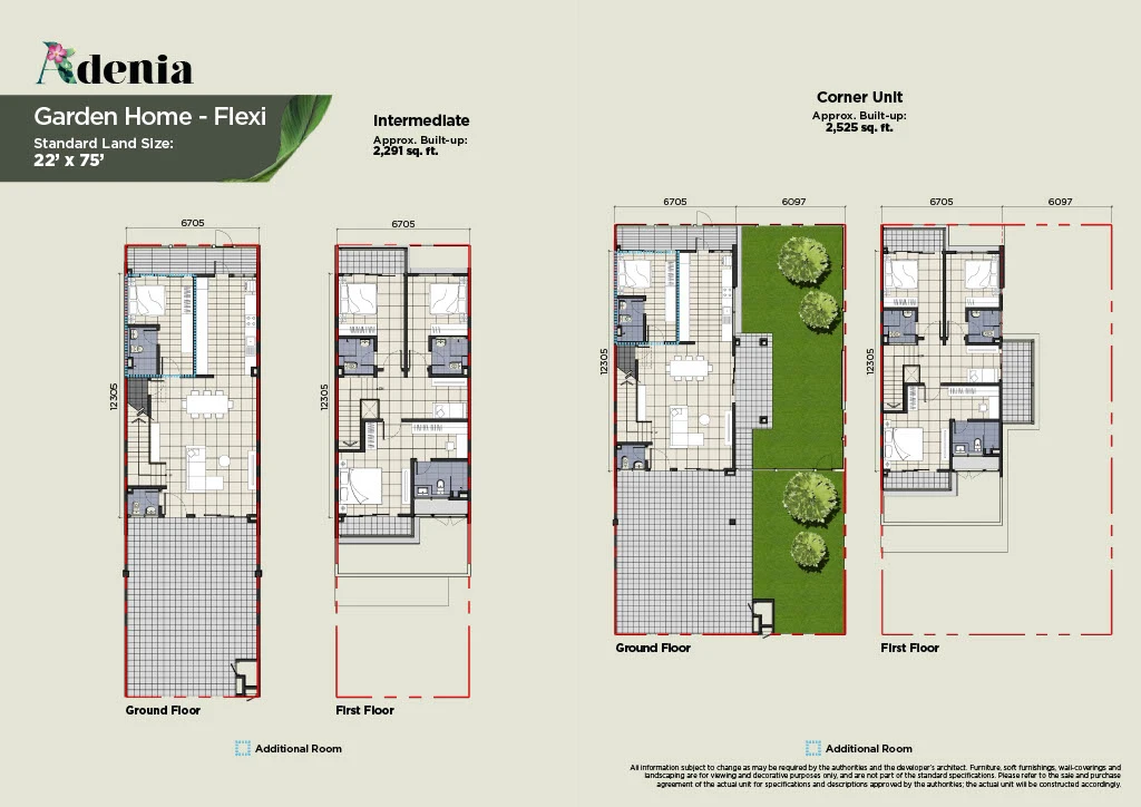 Adenia Garden Flexi Home floor plan, 2,291-2,525 sqft, Setia Warisan Tropika