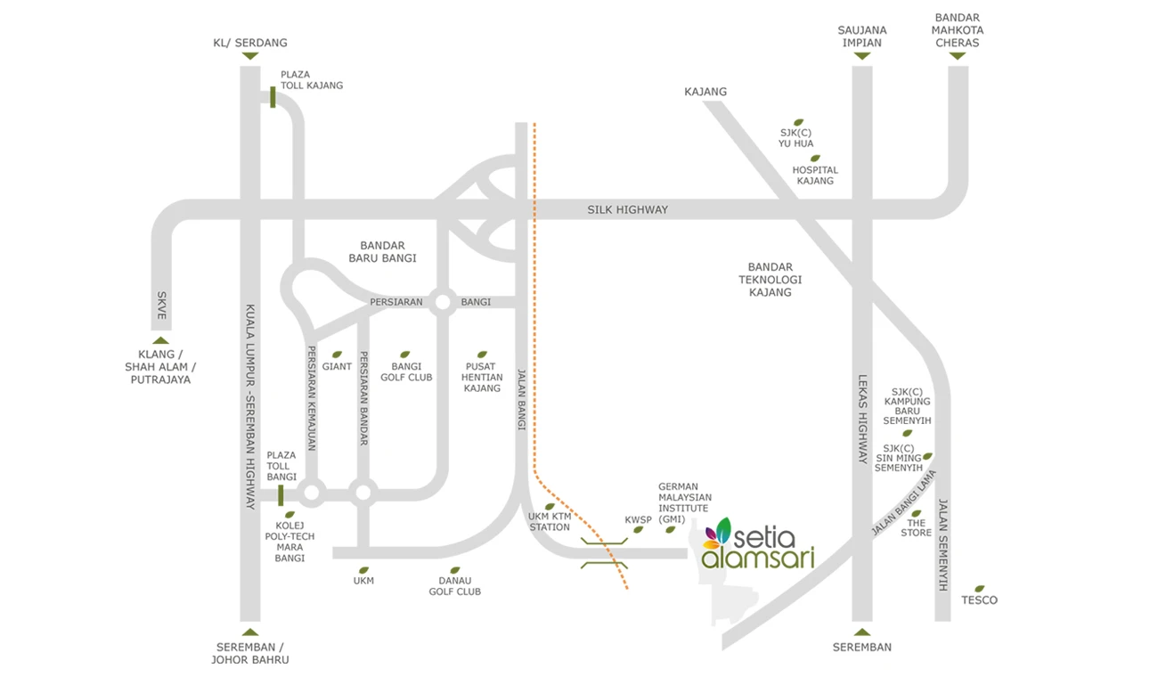 Aderyn Phase 1 location map, Setia Alamsari Bangi Selangor