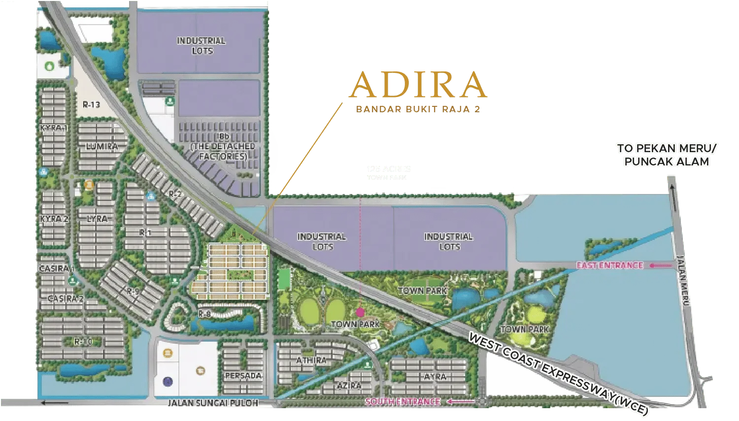 Peta pelan induk township Adira di Bandar Bukit Raja 2, Klang, Selangor