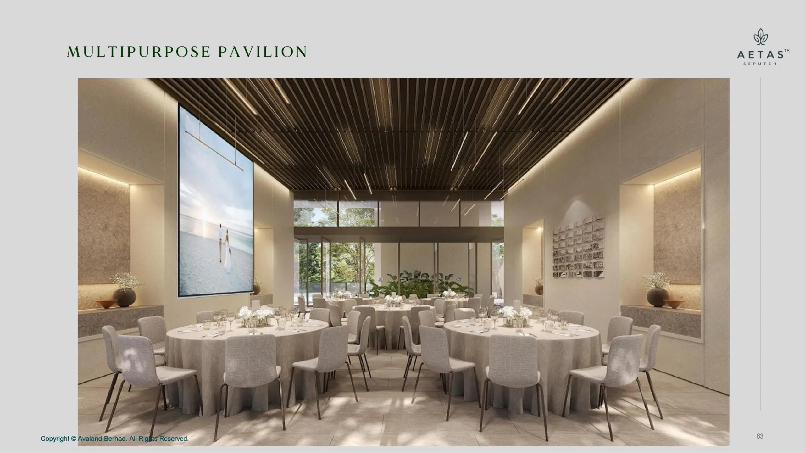Aetas Seputeh multipurpose pavilion set up as a private dining hall for events