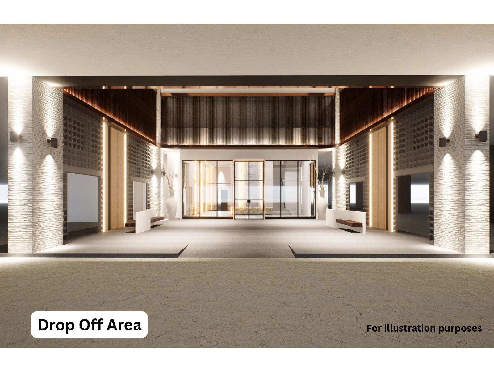 Alamanda Heights main entrance drop-off — artist impression of the ground floor arrival lobby in Seri Kembangan, Selangor