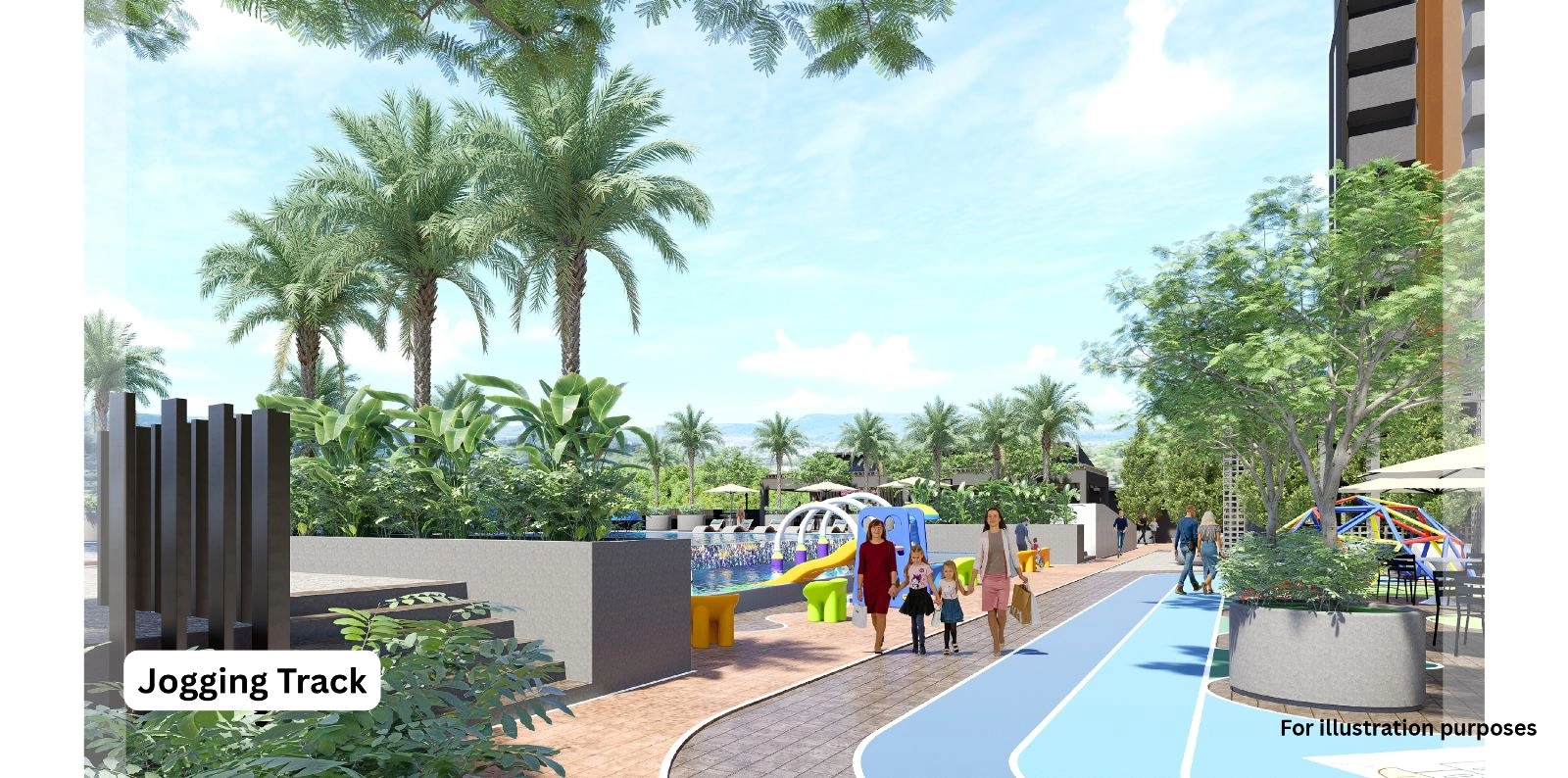 Alamanda Heights jogging track — artist impression of the landscaped facility floor running path in Seri Kembangan, Selangor
