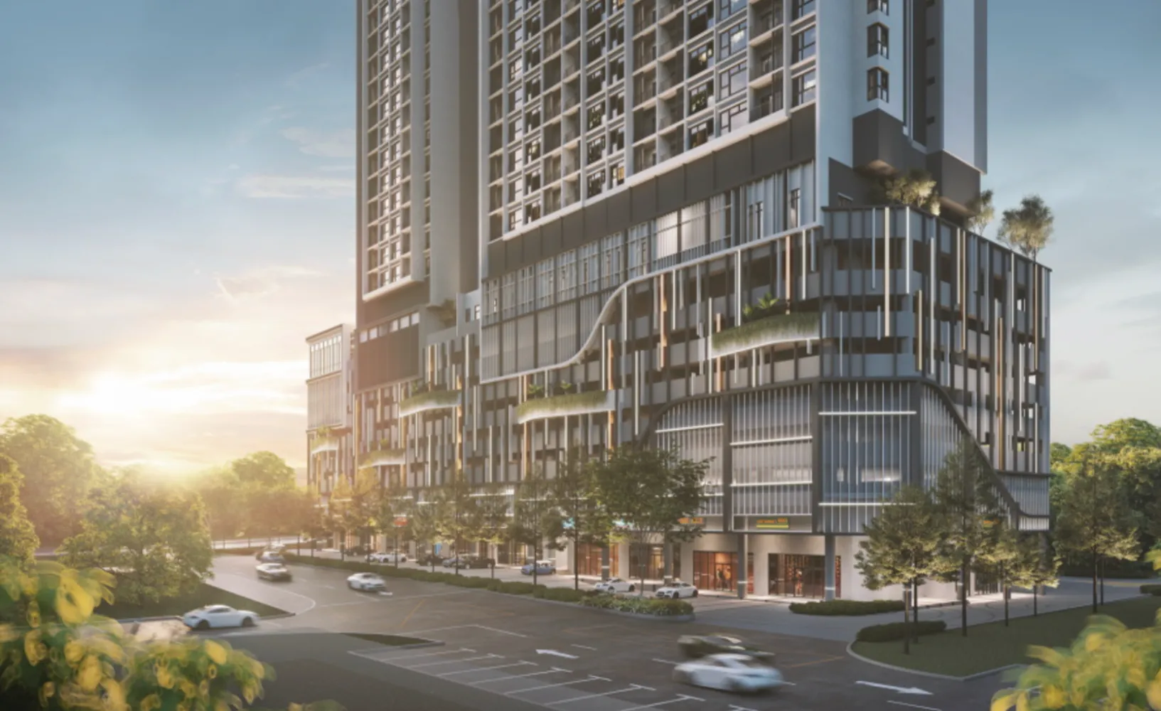 Aliva Mount Austin daytime street corner exterior view, Taman Mount Austin, Tebrau in Taman Mount Austin, Tebrau, Johor Bahru, Johor
