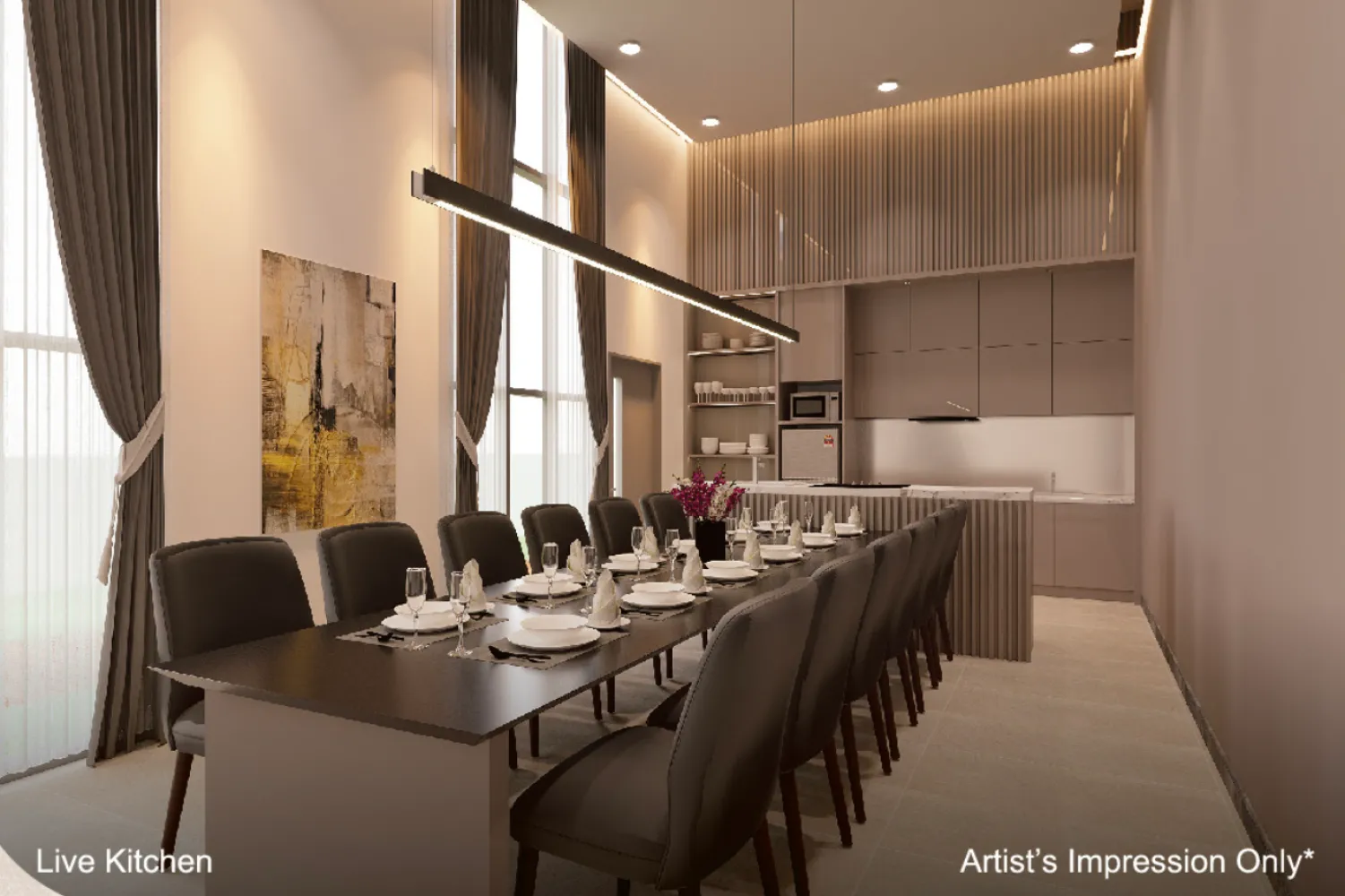 Aliva Mount Austin live kitchen and communal dining function room in Taman Mount Austin, Tebrau, Johor Bahru, Johor
