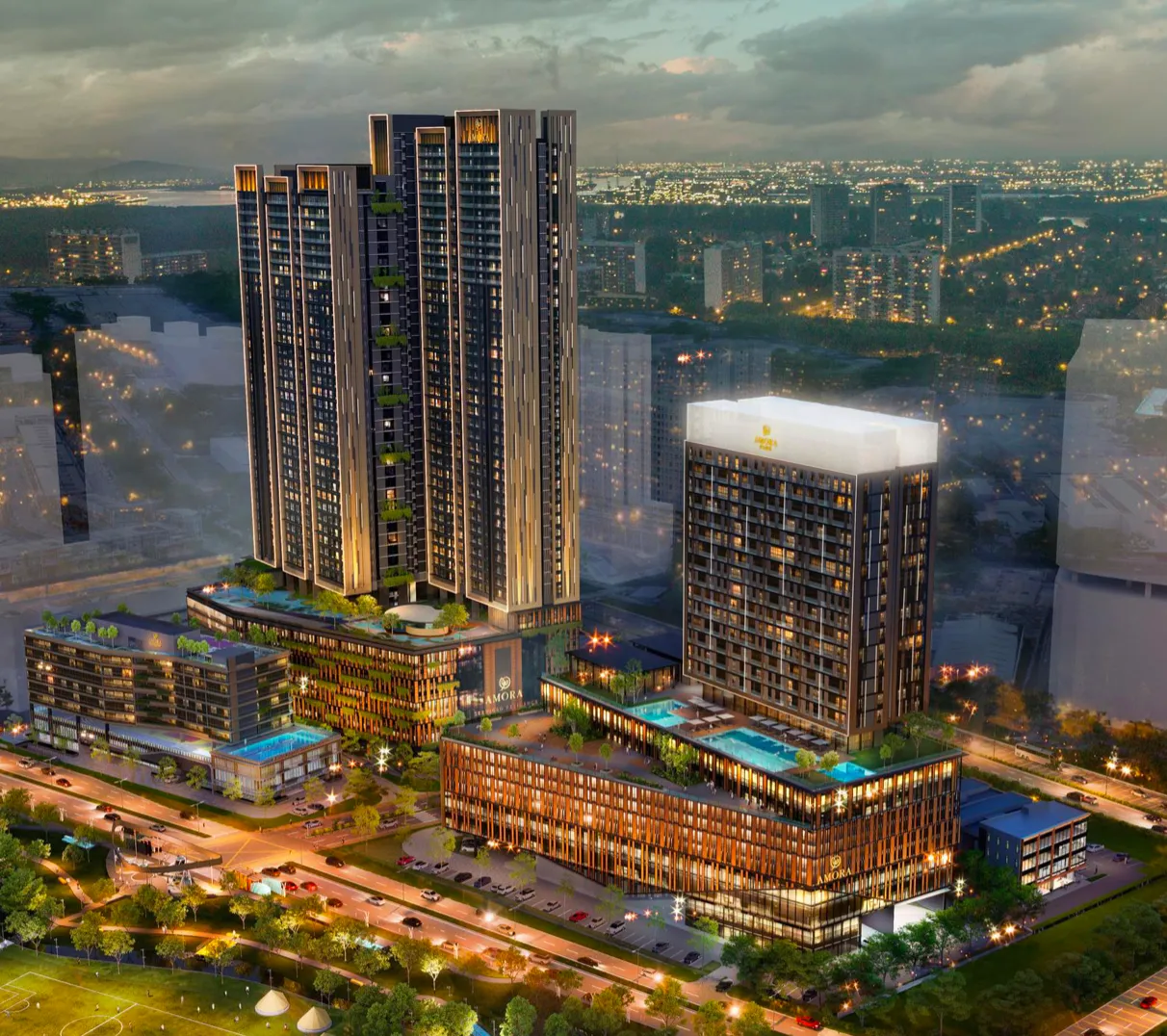 Amora Serviced Residence 双塔日间外观,新山Tampoi