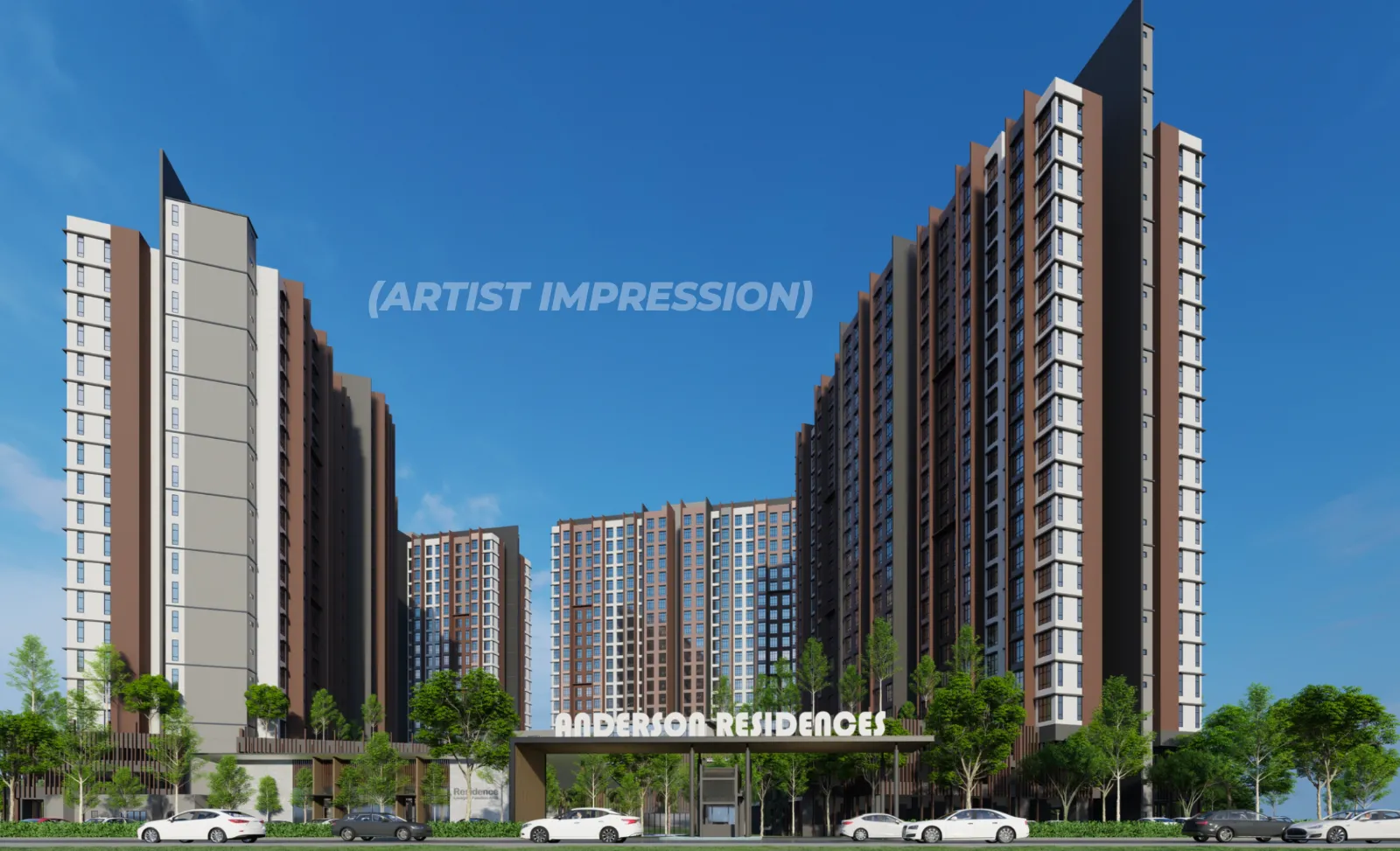 Anderson Residences Ipoh front entrance view with landscaped drop-off in Ipoh City Centre