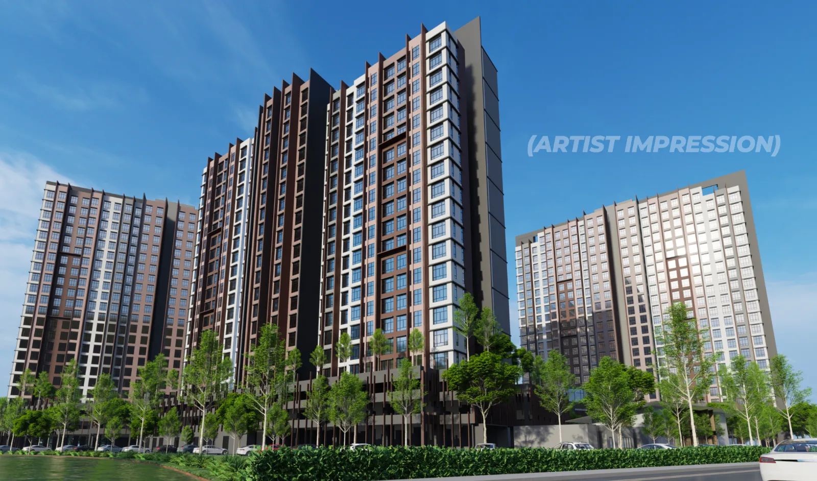 Anderson Residences Ipoh residential tower elevation and facade design in Ipoh City Centre, Perak