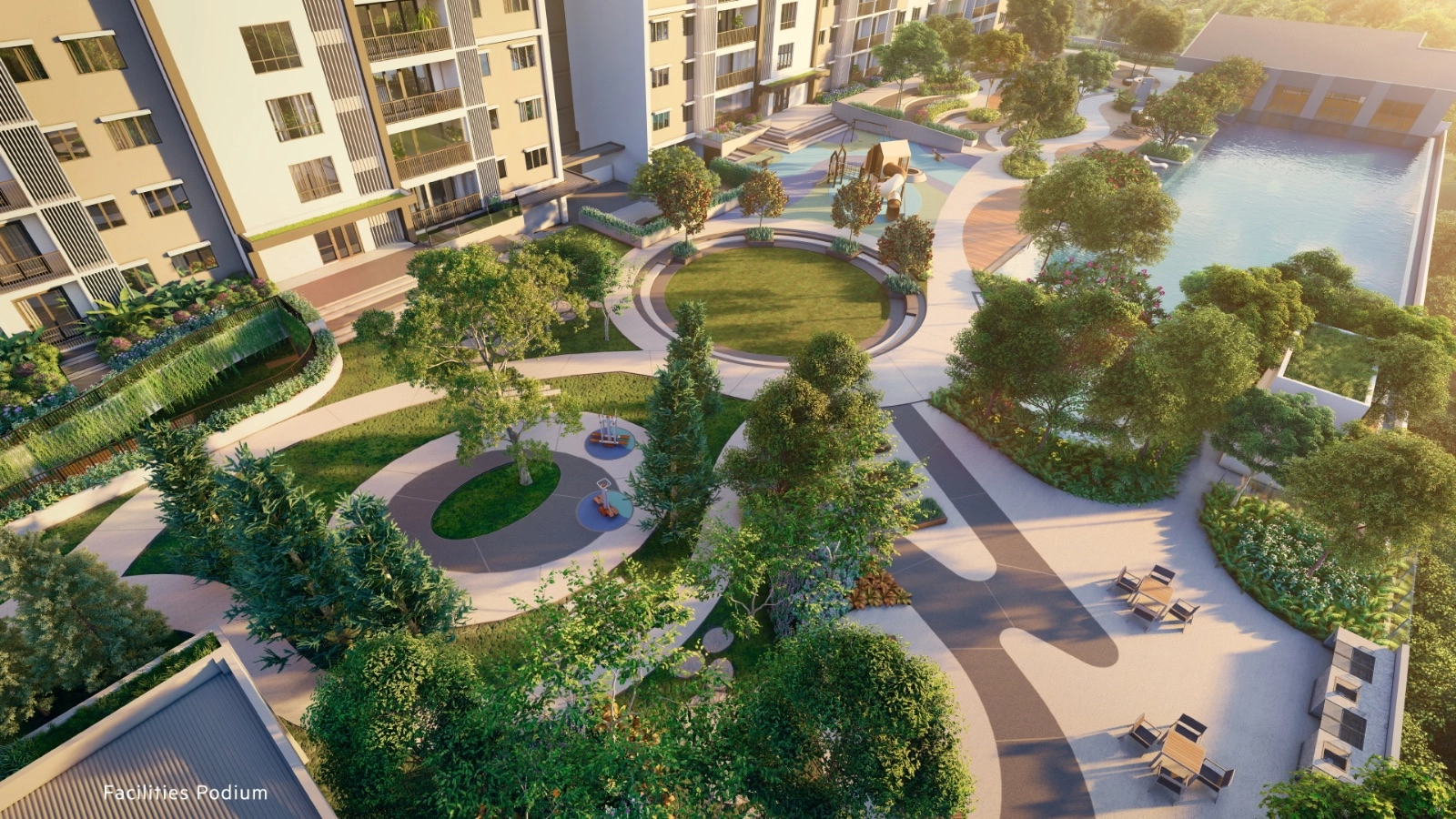 ANYA at Shorea Park Puchong facilities podium with landscaped garden and playground