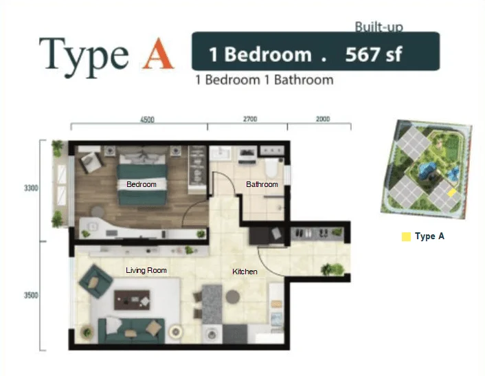 Aradia Type A floor plan
