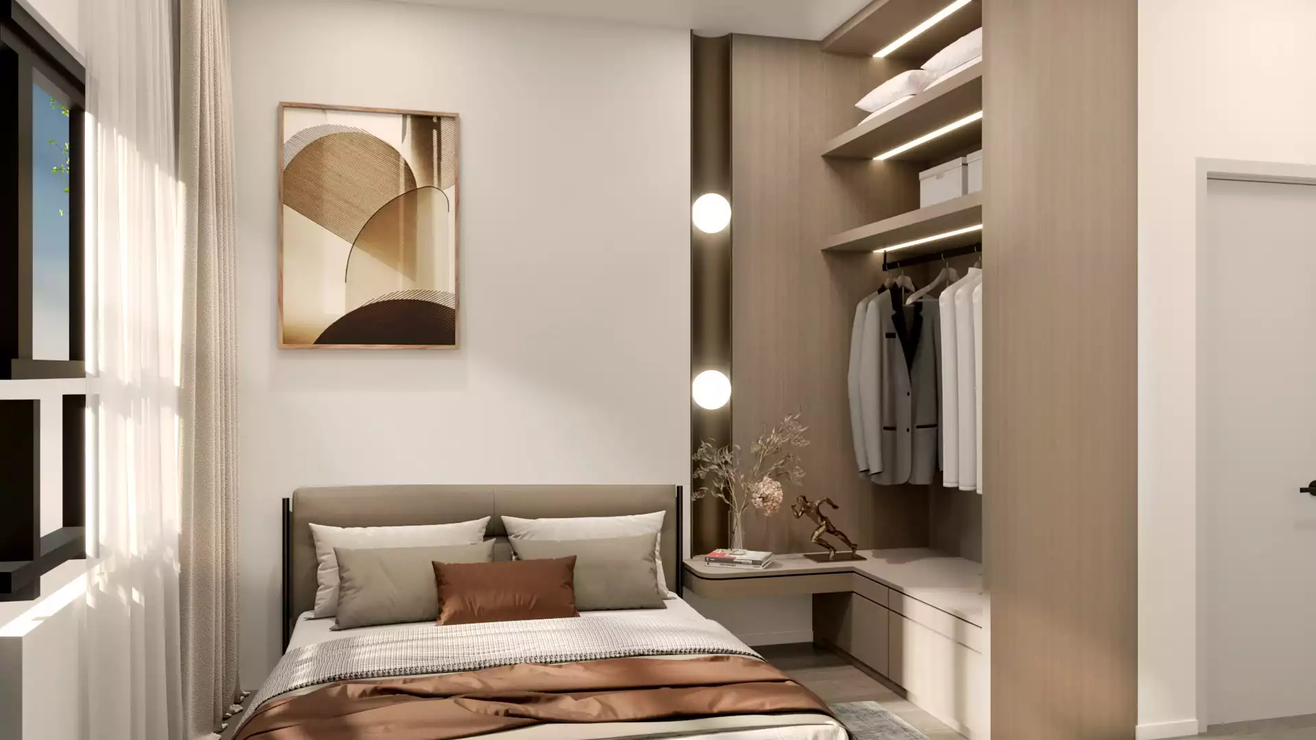 Armani Kepong show unit bedroom interior design, Kepong serviced residence