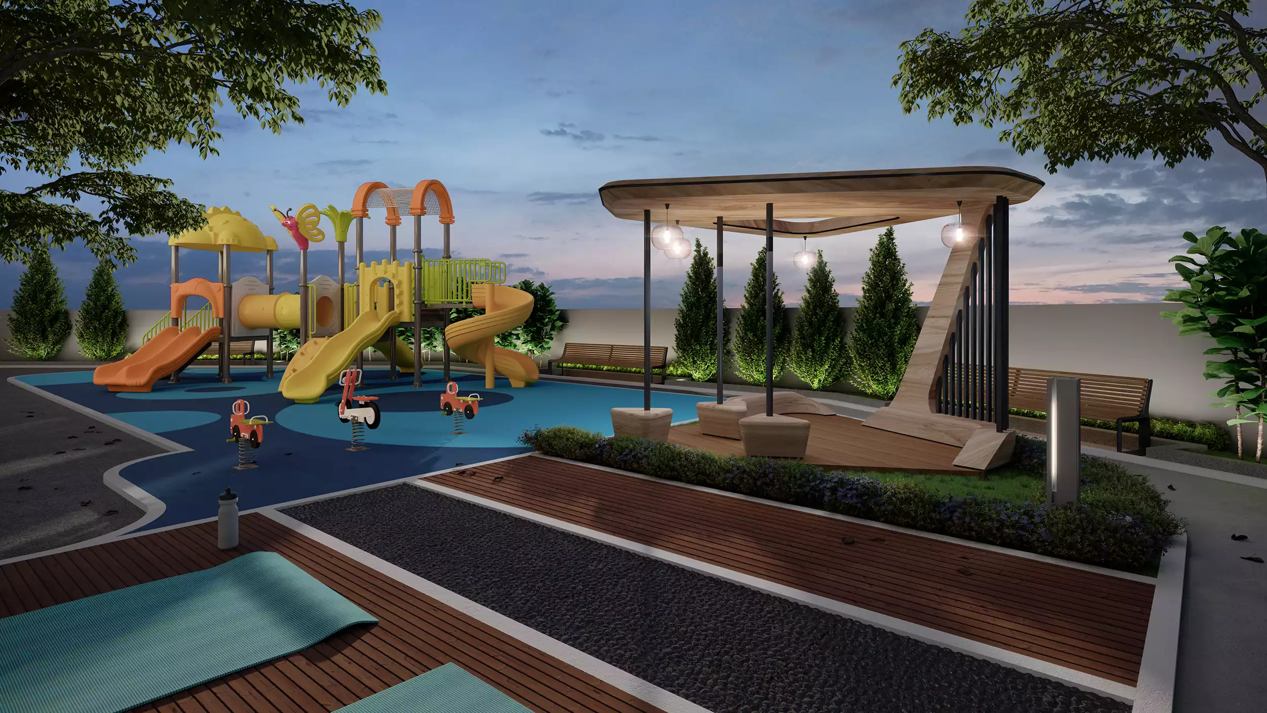 Armani Kepong children's playground at evening, Kepong Kuala Lumpur