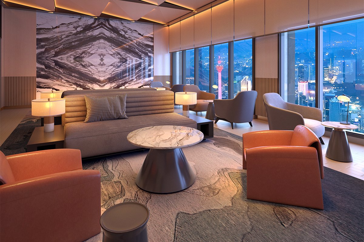 Armani Lofthill Residence 51-storey tower facade view, KLCC Kuala Lumpur