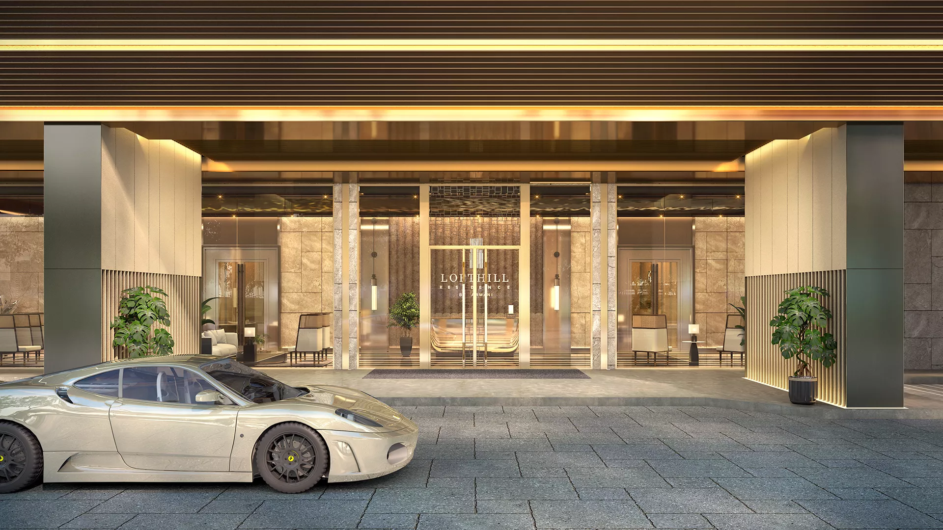 Armani Lofthill Residence ground floor lobby and drop-off area, Kuala Lumpur in KLCC, Kuala Lumpur