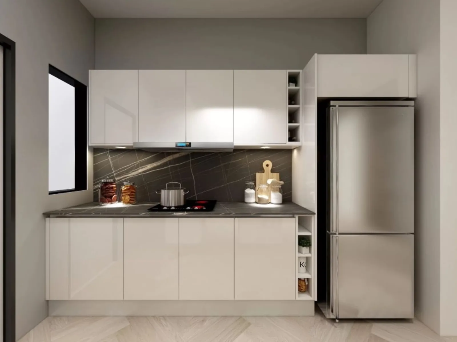 Aster Hill Sri Petaling partially furnished kitchen show unit with built-in cabinetry