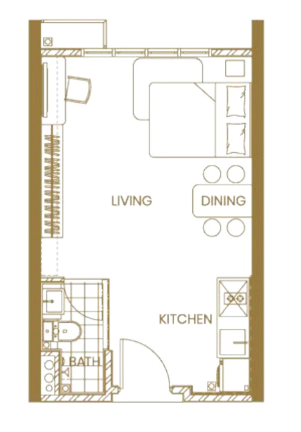Pelan lantai studio SOHO Transit Astrum Ampang, 280 kaki persegi, 1 bilik mandi, Ampang Kuala Lumpur