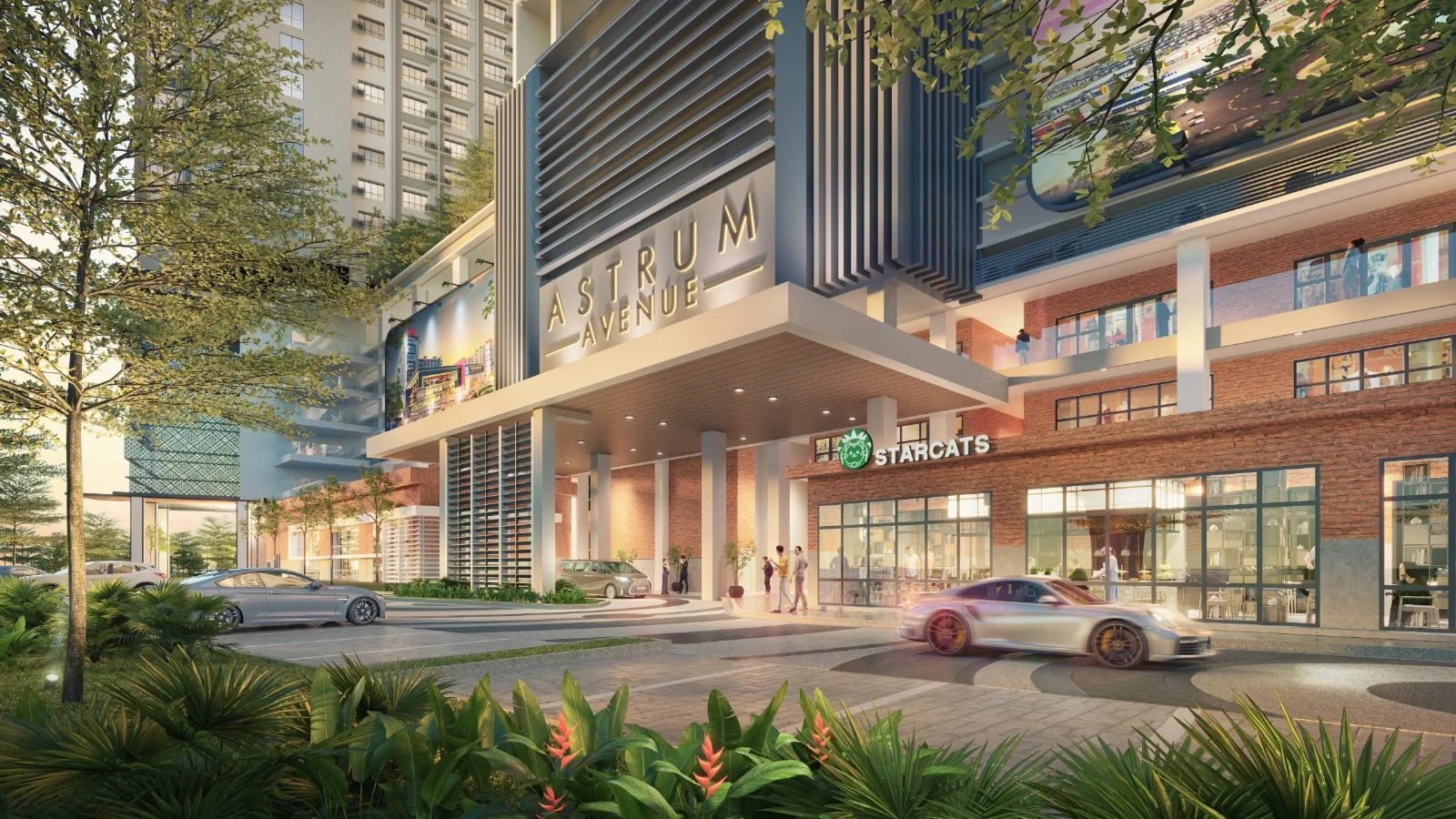 Astrum Avenue retail podium entrance artist's impression at Astrum Ampang, Ampang Kuala Lumpur