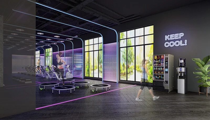 Astrum Ampang gym with virtual cycling and cardio fitness zone artist's impression, Ampang Kuala Lumpur