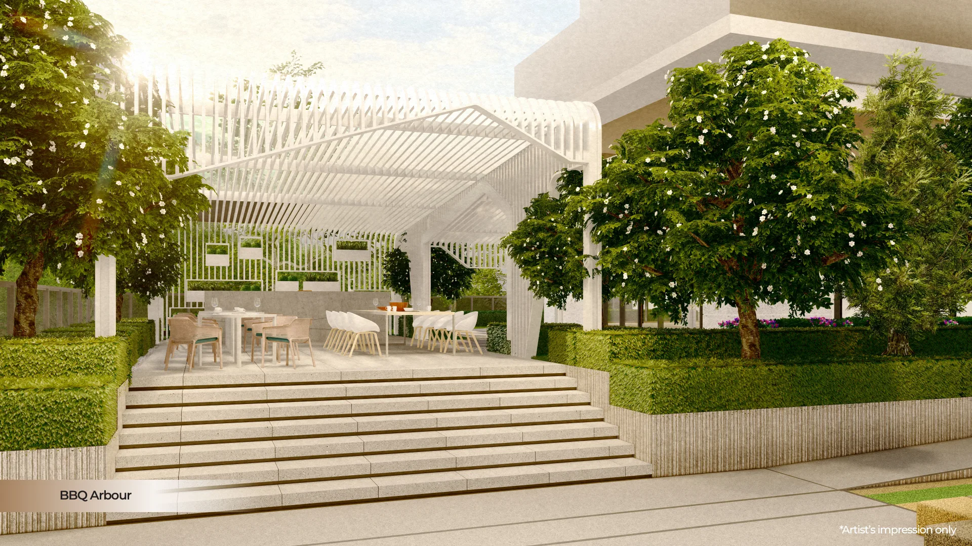 Kemudahan arbor BBQ luar Aurum Residence