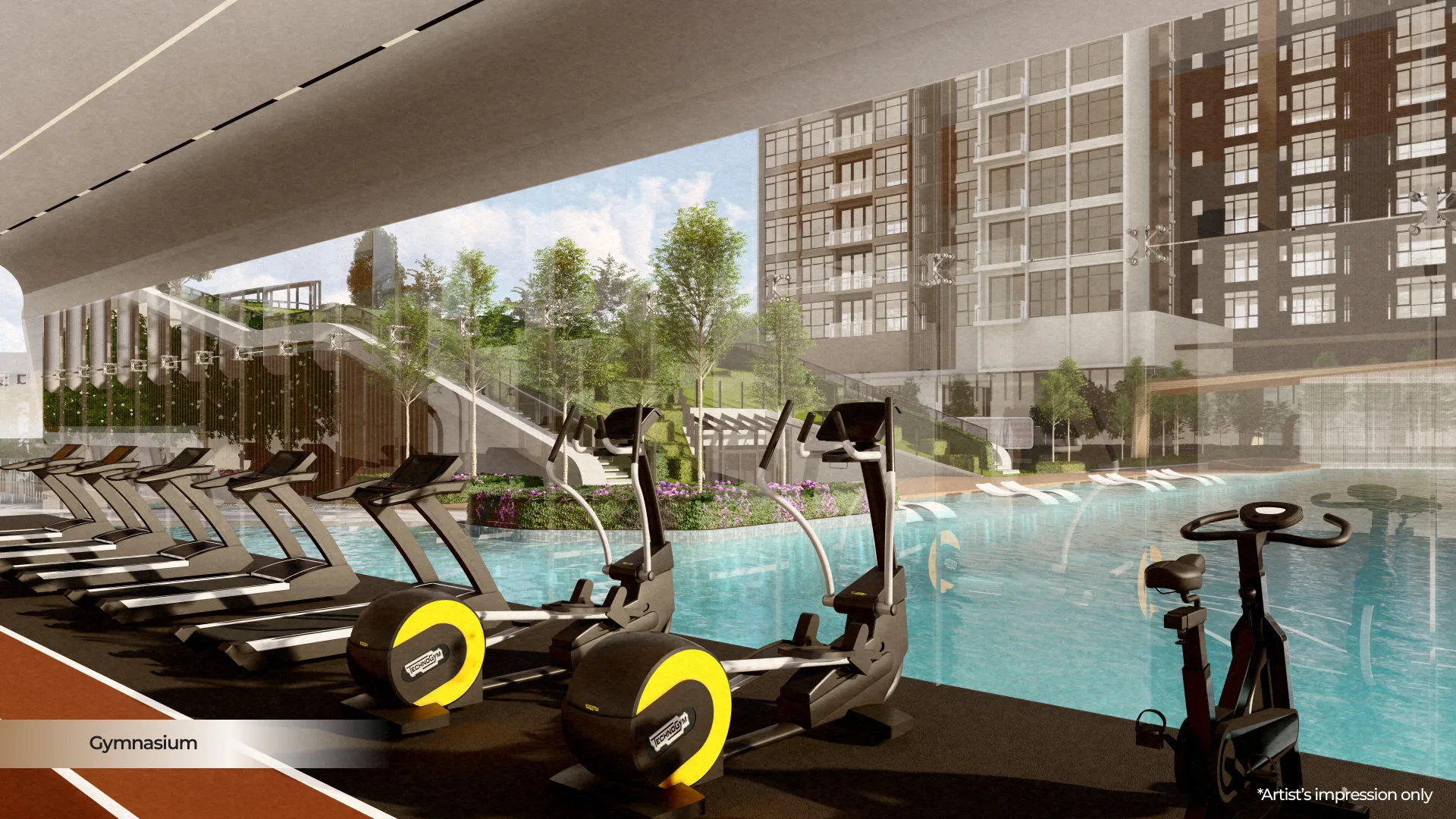 Kemudahan gimnasium lengkap Aurum Residence