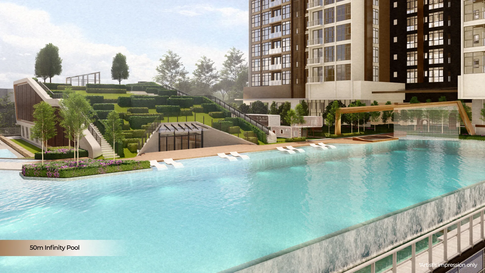 Kemudahan kolam renang infiniti 50m Aurum Residence