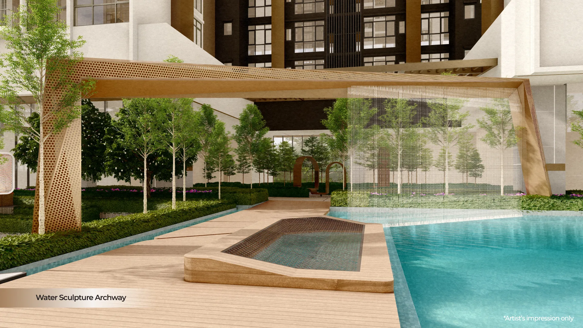 Ciri gapura arca air Aurum Residence