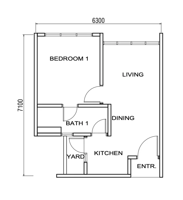 Avenue Residences / Residensi Puncak Saujana Phase 2 Avenue Residences Type E floor plan, 435 sq ft, 1 bedroom 1 bathroom in MBW City, Jalan Tun Abdul Razak, Johor Bahru, Johor