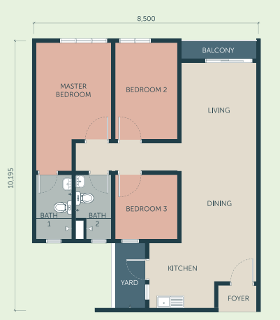 BSP Sutera- Apartment Type A floor plan