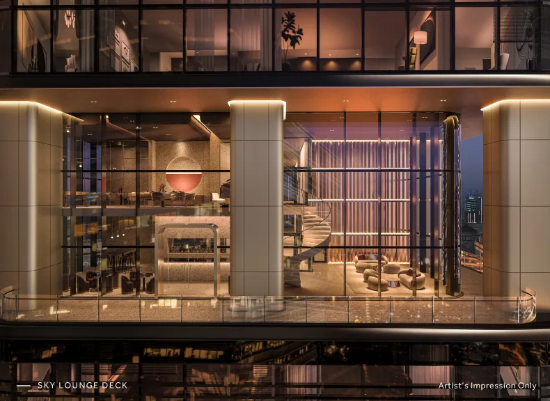 CloutHaus luxury Sky Lounge viewing deck overlooking the surrounding KL city skyline in KLCC, Kuala Lumpur