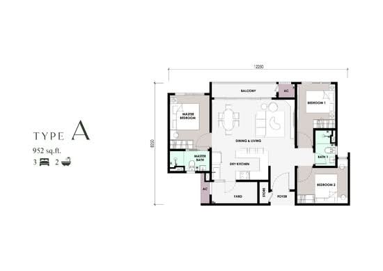 Curvo Type A floor plan