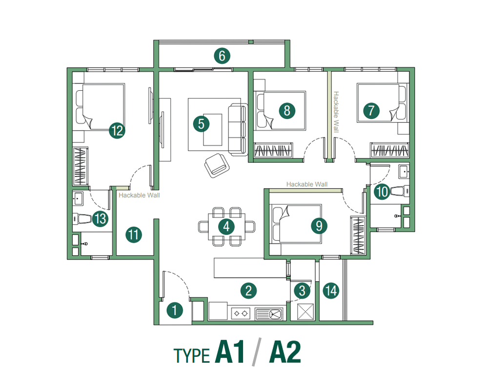 D'Clover Type A floor plan