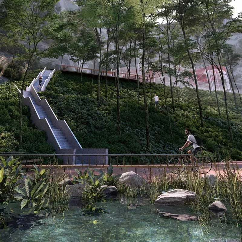 D'Clover Residences Leisure Park green terraces landscaped slope in Central Park Damansara, Selangor