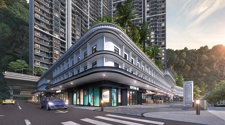 D'Clover Residences ground-floor retail boulevard with al fresco shop lots in Central Park Damansara, Selangor