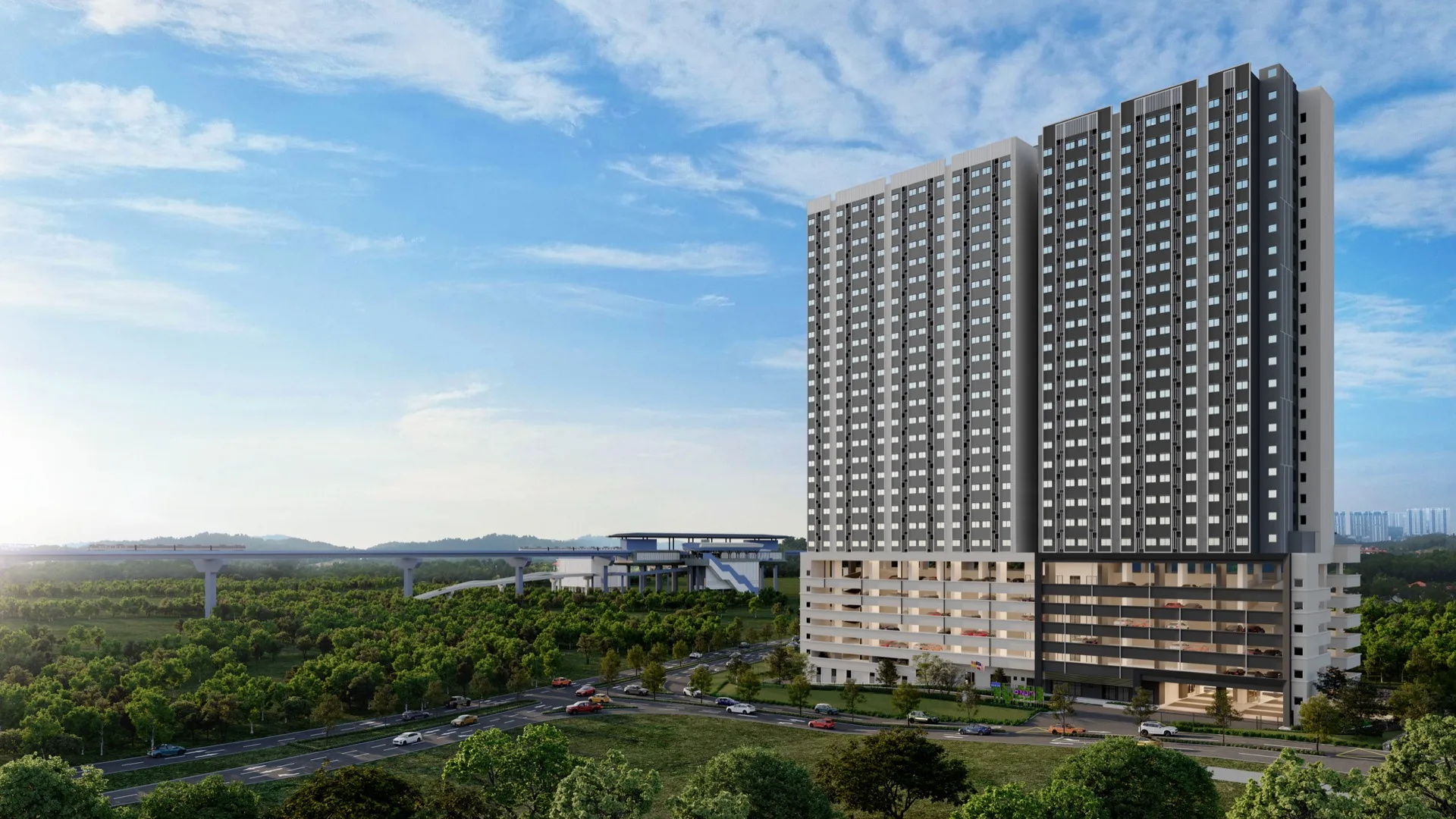 D'Nuri Residences evening facade view — Lewis Chong verified source photo