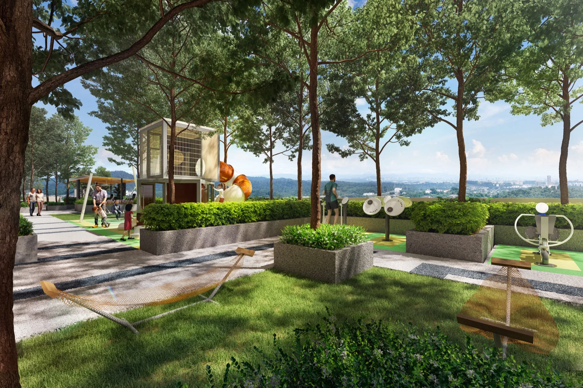 D'Nuri Residences swing garden — Lewis Chong verified source photo