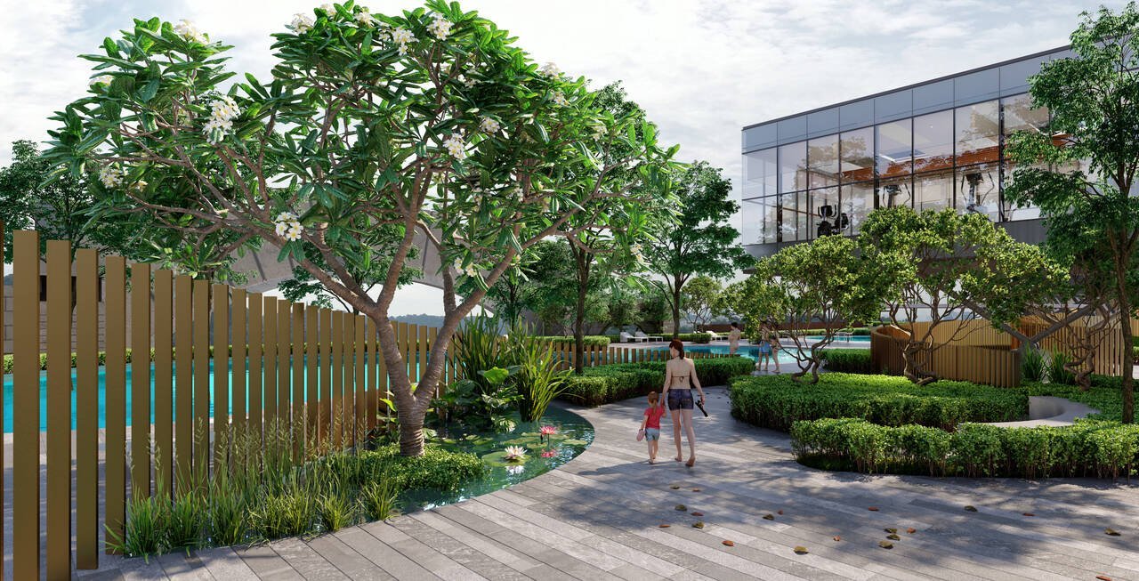 D'Tessera biological pond feature blending nature into the development in Central Park Damansara, Selangor