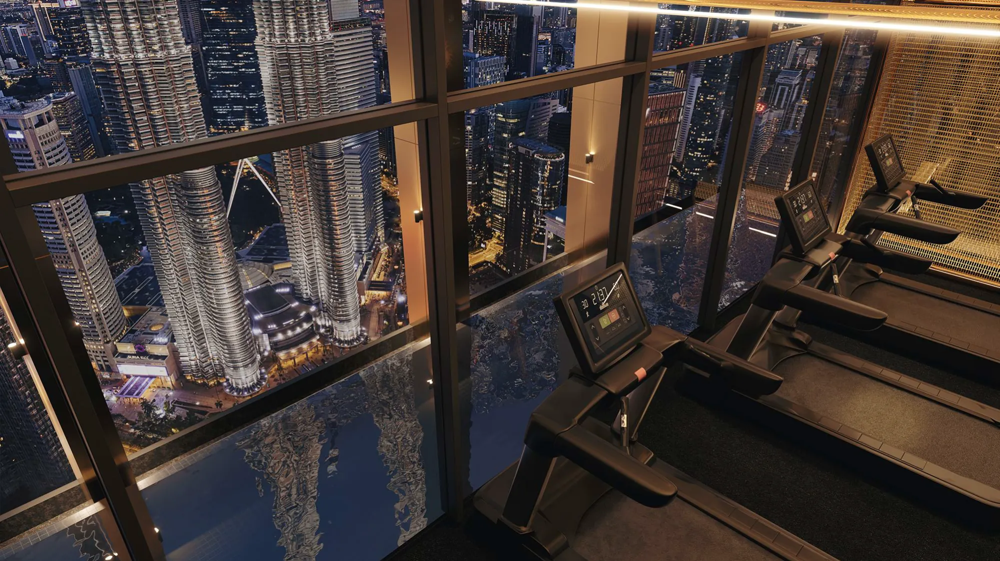 Divine KLCC @ Jalan Saloma sky gymnasium overlooking the pool — Lewis Chong verified source photo