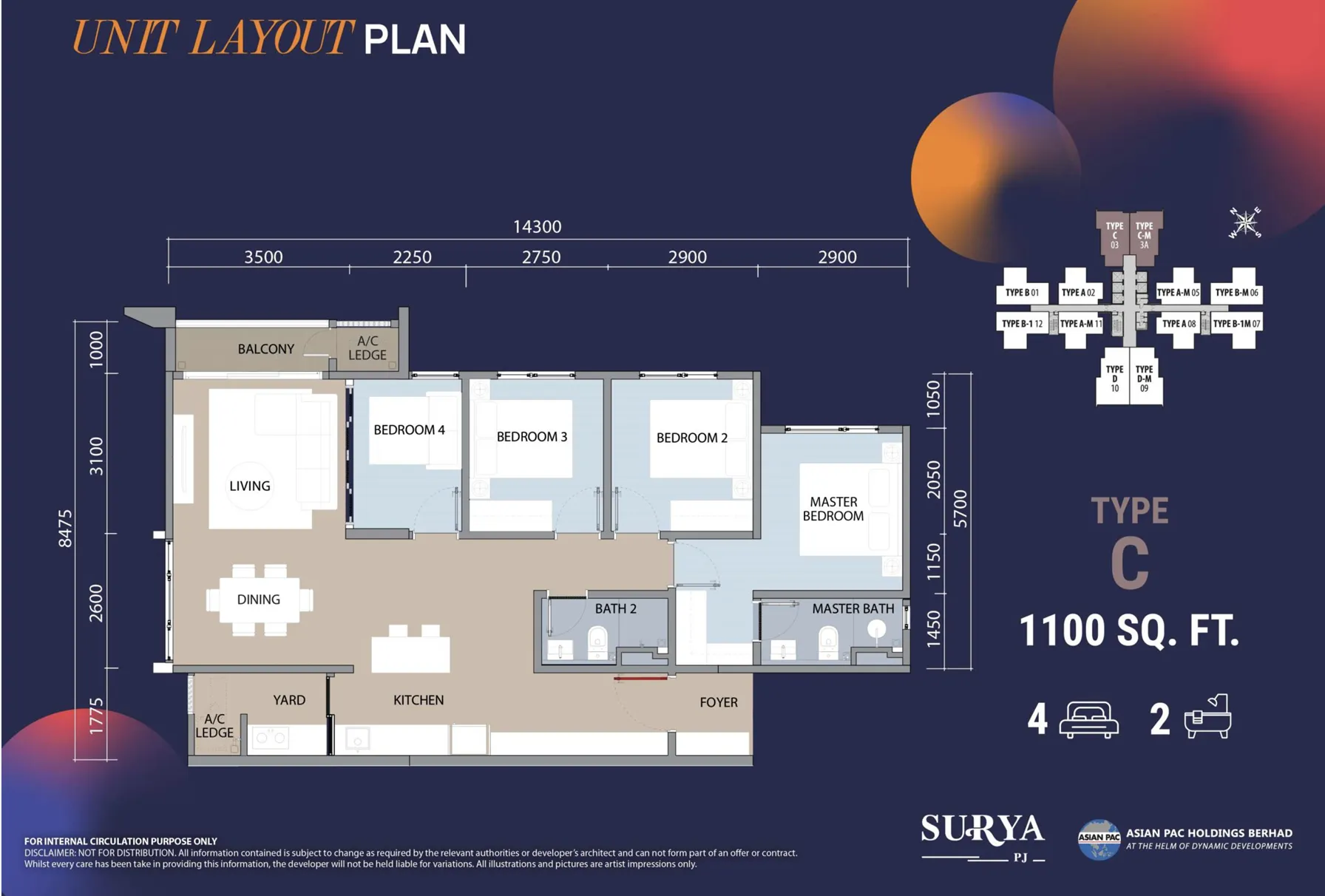 Dwi Aurora Residences floor plan option 3 in Petaling Jaya