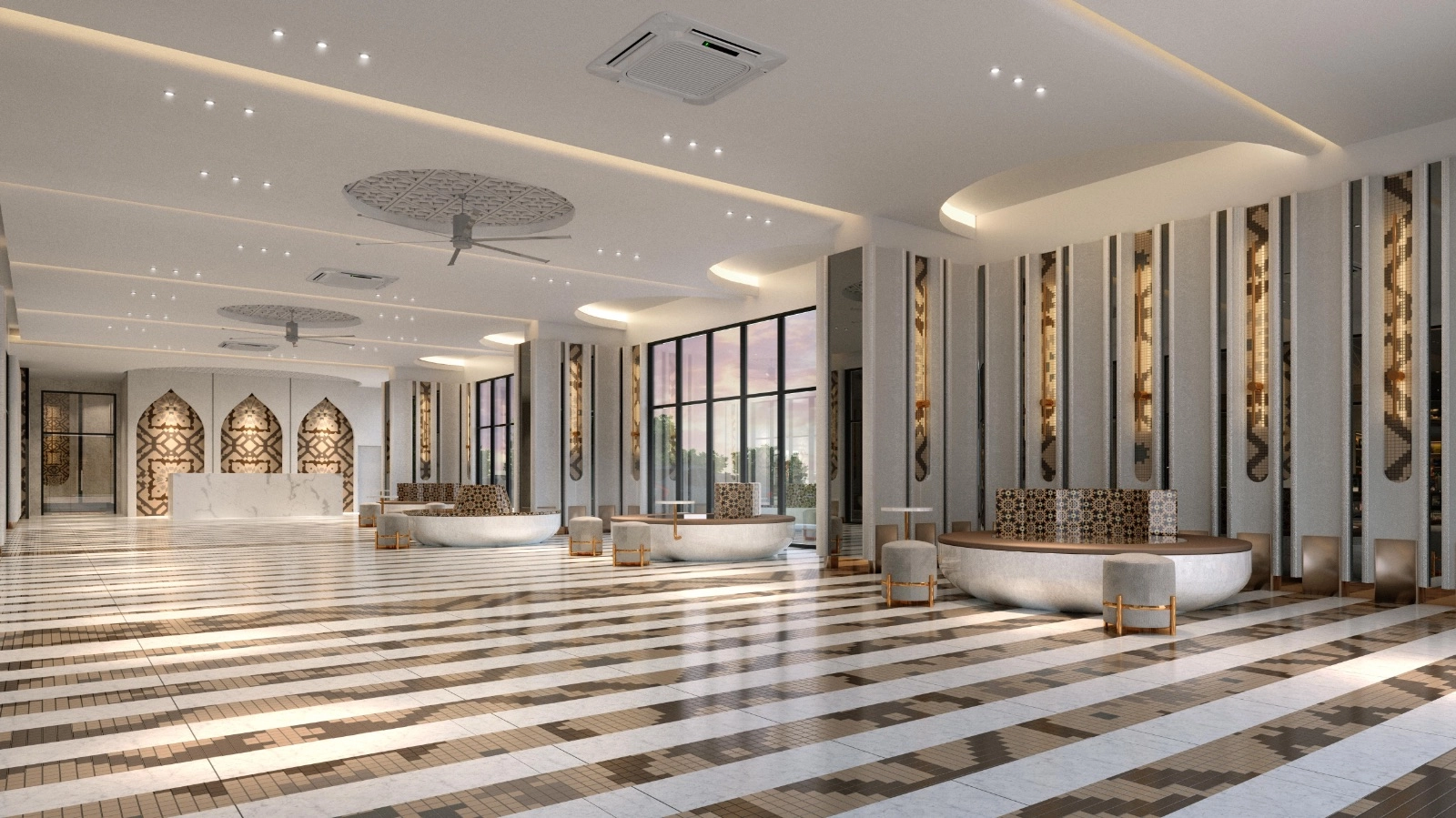 Erinaz Suites grand lobby interior design in Kubang Kerian