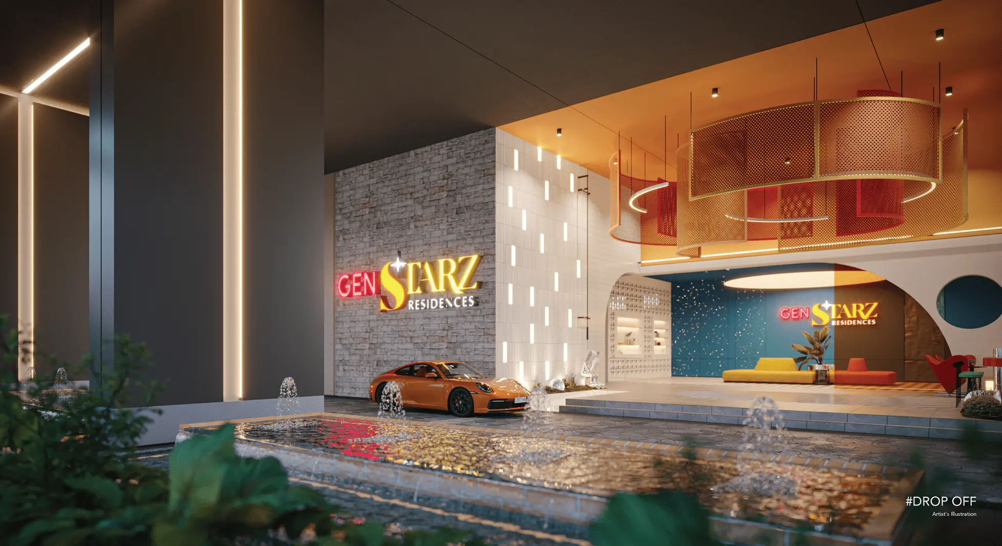 Gen Starz住宅门廊接送区与水景,旧巴生路