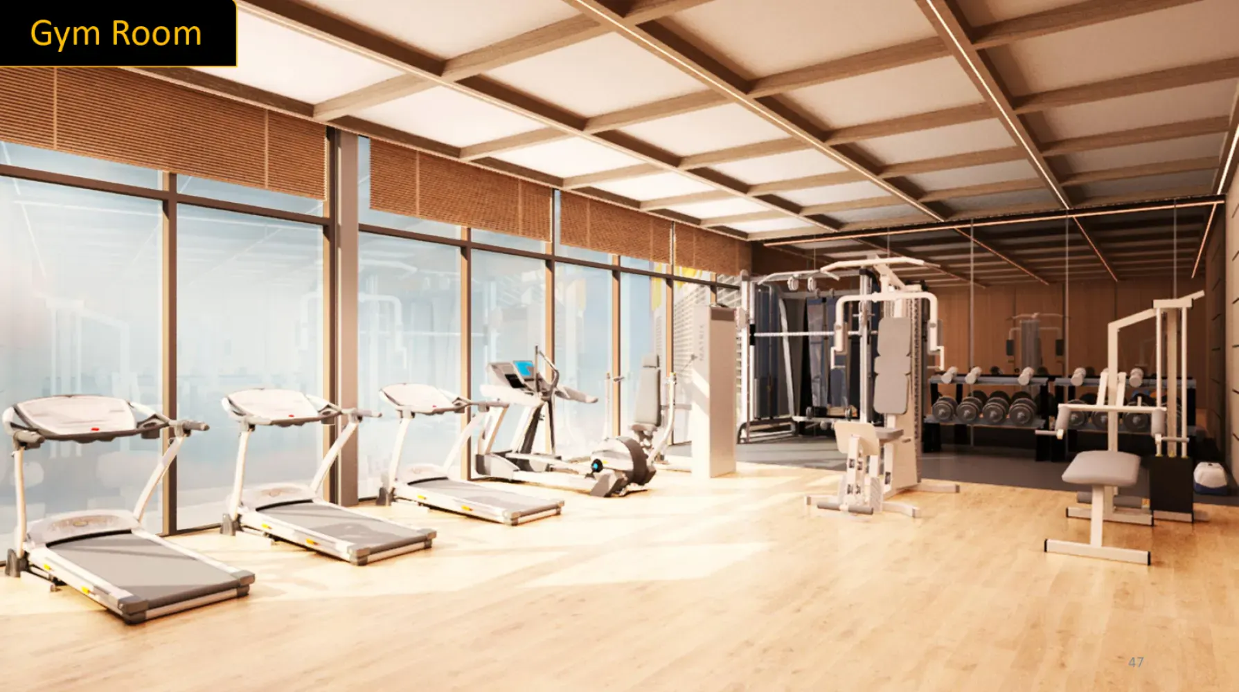 Golden Crown Residence gym and fitness room