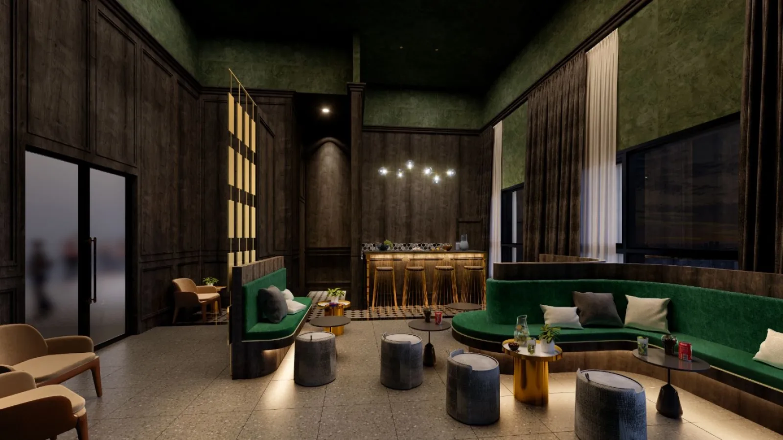 HugoZ Suites KLCC resident bar and lounge facility, Kuala Lumpur