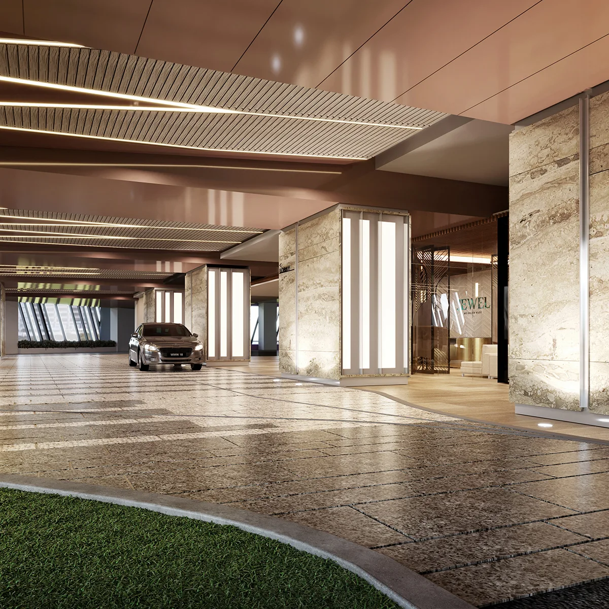 Luxurious interior living dining room design at Jewel by Oxley KLCC residences