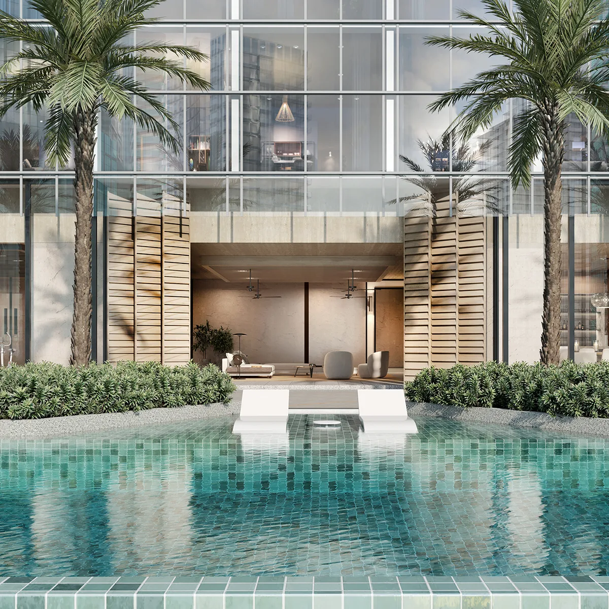 Open-concept modern kitchen and breakfast counter at Jewel by Oxley KLCC