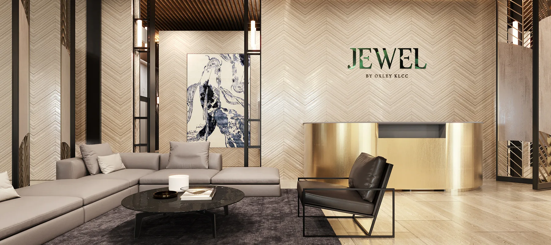 Grand entrance lobby and reception desk at Jewel by Oxley KLCC