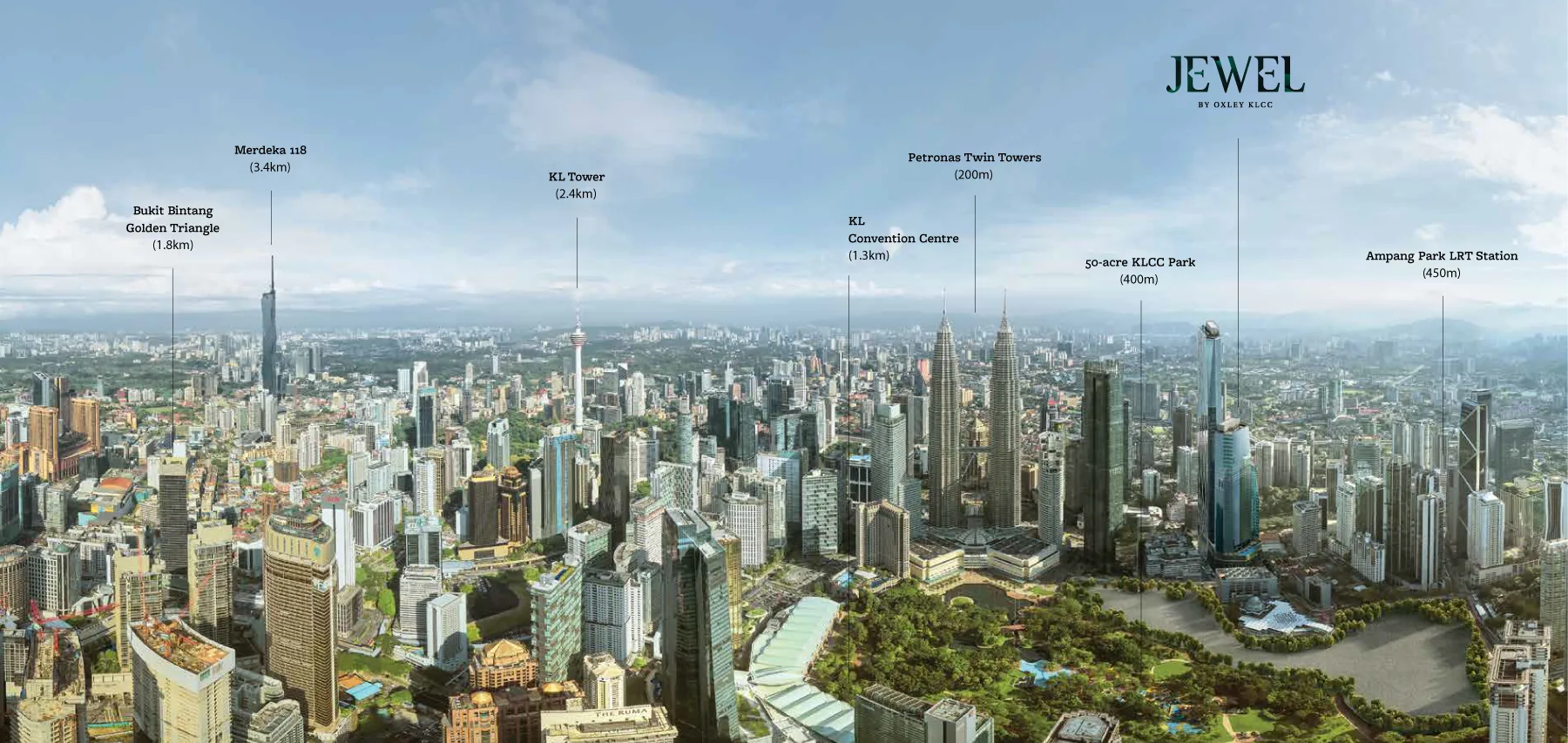 Jewel by Oxley KLCC strategic location map along Persiaran KLCC